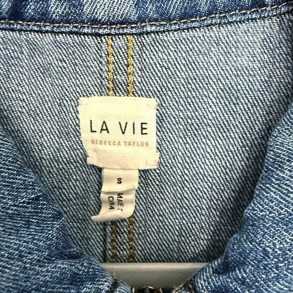 Anthropologie La Vie Rebecca Taylor Midweight Denim Jumpsuit Marine Blue Sz S - Picture 4 of 8